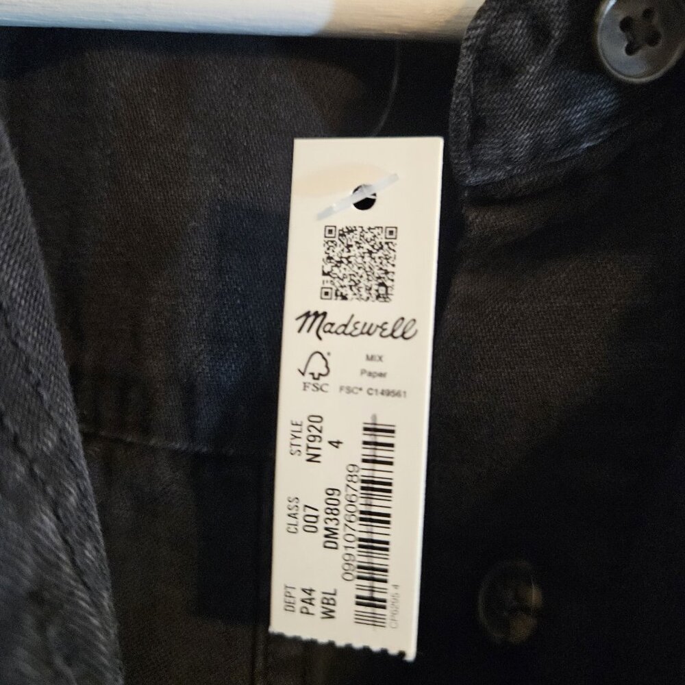 Madewell Denim Seamed Mini Dress in Washed Black Size 4 $114.99 MSRP - Picture 4 of 5